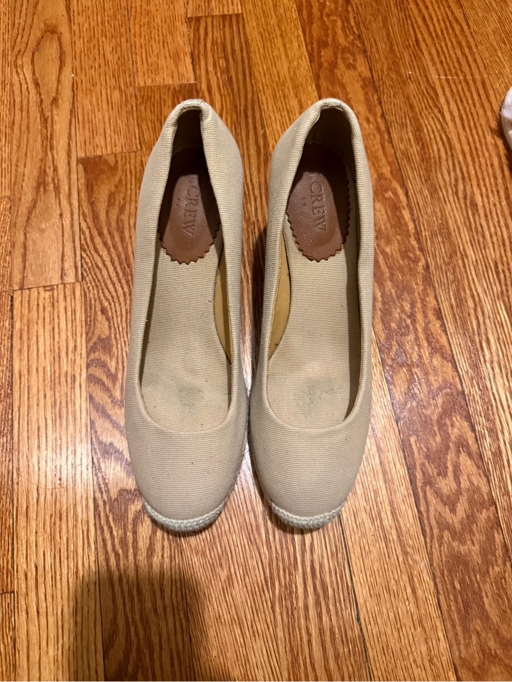 J.Crew Factory Women's Neutral Canvas Espadrille Wedges